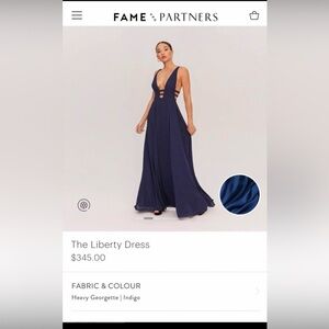 Fame and Partners Deep Navy/Indigo “Liberty” dress size 4
